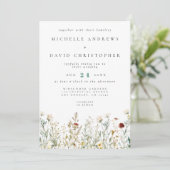 Invitation Mariage de champ Fleur sauvage Boho (Debout devant)