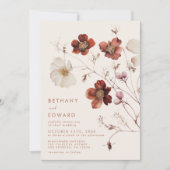 Invitation Mariage de champ Fleur sauvage d'automne (Devant)