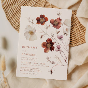 Invitation Mariage de champ Fleur sauvage d'automne