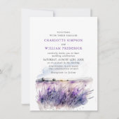 Invitation Mariage de champ Fleurs de lavande aquarelle (Devant)