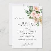 Invitation Mariage de champagne et rose (Devant)