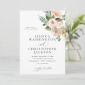 Invitation Mariage de champagne et rose (Debout devant)