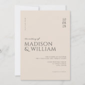 Invitation Mariage de champagne simple et moderne (Devant)