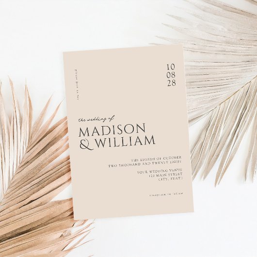 Invitation Mariage de champagne simple et moderne