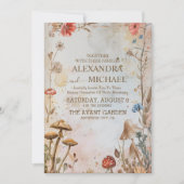 Invitation Mariage de champignon toadstool rustique en forêt (Devant)