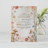 Invitation Mariage de champignon toadstool rustique en forêt (Debout devant)