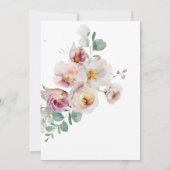 Invitation Mariage de chapeau rose vif Romantique Floral (Dos)