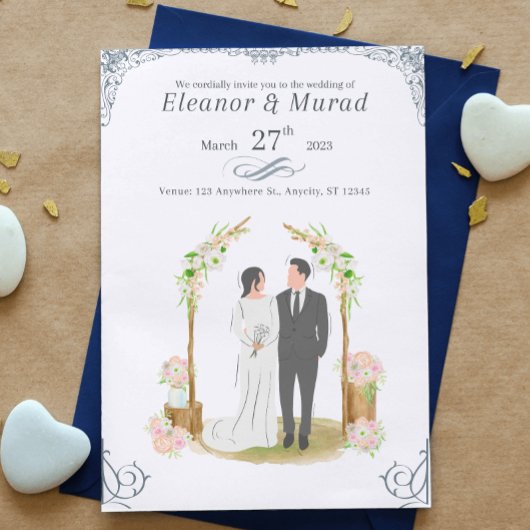 Invitation Mariage de charme rustique intemporel