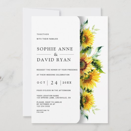 Invitation Mariage de Charming Watercolor (Devant)