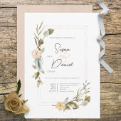 Invitation Mariage de charpente florale Boho séché