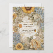 Invitation Mariage de charpente florale de Grace Orné Victori (Devant)