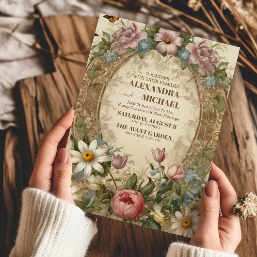 Invitation Mariage de charpente florale de Grace Orné Victori