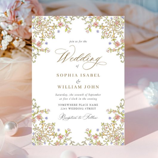 Invitation Mariage de charpente florale de Grace Orné Victori