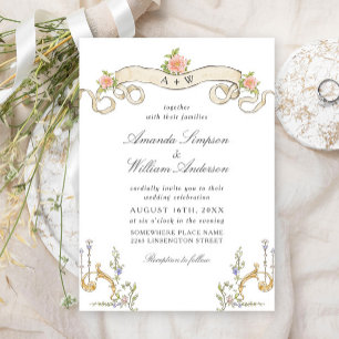 Invitation Mariage de charpente florale de Grace Orné Victori