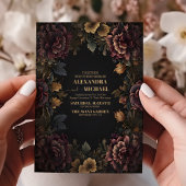 Invitation Mariage de charpente florale gothique victorien
