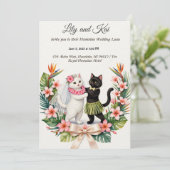 Invitation Mariage de chat hawaïen DIY  (Debout devant)