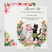 Invitation Mariage de chat hawaïen DIY  (Devant / Derrière)