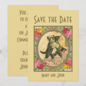 Invitation Mariage de chat mariée et marié, à retenir la date (Devant / Derrière)