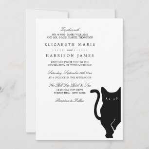 Invitation Mariage de chat noir Whimsical moderne