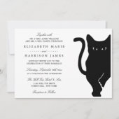 Invitation Mariage de chat noir Whimsical moderne (Devant)