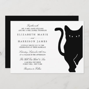 Invitation Mariage de chat noir Whimsical moderne