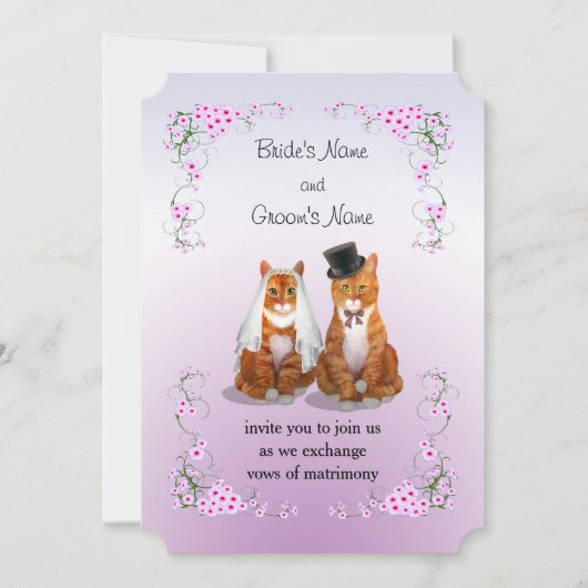 Invitation Mariage de chat Tabby Ginger (Devant)
