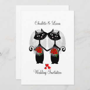 Invitation Mariage de chats Cool de mariage homosexuel lesbie