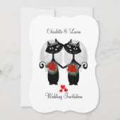Invitation Mariage de chats Cool de mariage homosexuel lesbie (Devant)