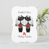 Invitation Mariage de chats Cool de mariage homosexuel lesbie (Debout devant)