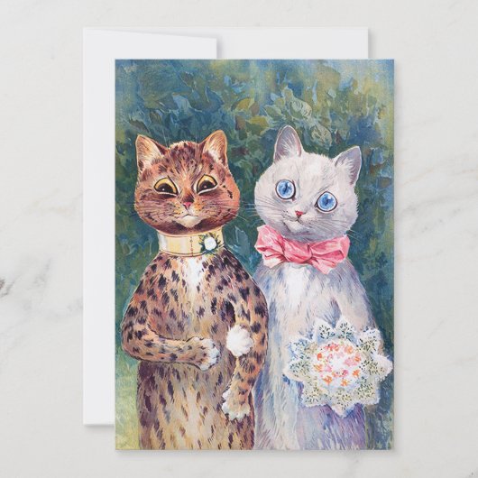 Invitation Mariage de chats, Mariage, Mariée, Louis Wain (Devant)