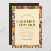 Invitation Mariage de chaume céleste de Bohême (Devant / Derrière)