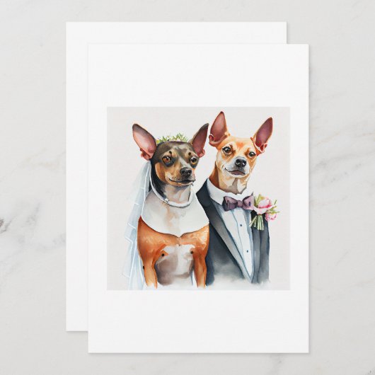 Invitation mariage de chien (Devant / Derrière)