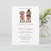 Invitation Mariage de chien à thème Cockapoo patte cœur (Debout devant)