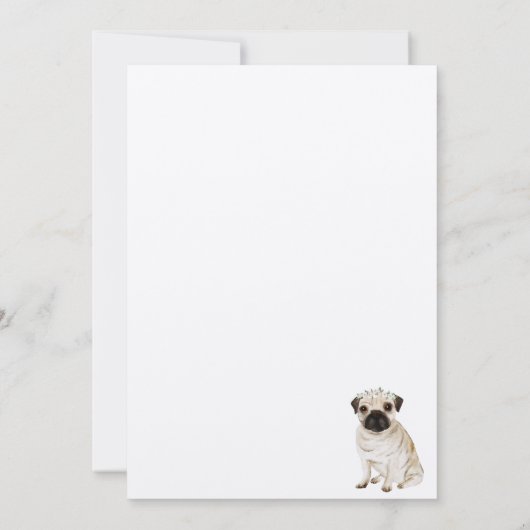 Invitation Mariage de chiot carlin Calligraphie (Dos)