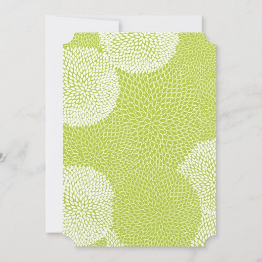 Invitation Mariage de chrysanthèmes floraux bleu et vert (Dos)