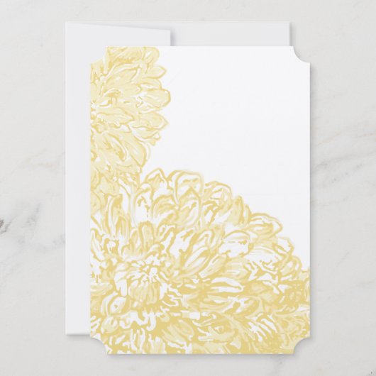 Invitation Mariage de chrysanthumum jaune (Dos)