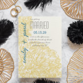 Invitation Mariage de chrysanthumum jaune