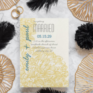 Invitation Mariage de chrysanthumum jaune