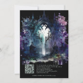 Invitation Mariage de cimetière de fumée noire gothique (Dos)