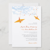 Invitation Mariage de citation d'amour et de grues d'origine  (Devant)