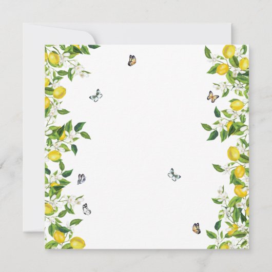 Invitation Mariage de citron botanique d'été (Dos)