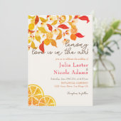 Invitation Mariage de Citron Frais Amour Feuillage (Debout devant)