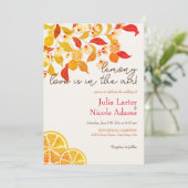 Invitation Mariage de Citron Frais Amour Feuillage (Debout devant)