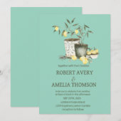 Invitation Mariage de citron rustique méditerranéen (Devant / Derrière)