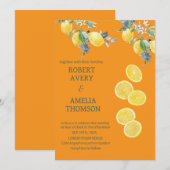 Invitation Mariage de citron rustique méditerranéen (Devant / Derrière)