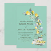 Invitation Mariage de citron rustique méditerranéen (Devant / Derrière)