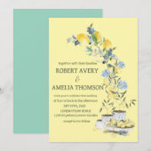 Invitation Mariage de citron rustique méditerranéen (Devant / Derrière)