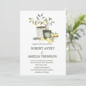 Invitation Mariage de citron rustique méditerranéen (Debout devant)
