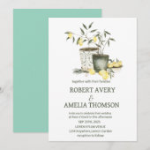 Invitation Mariage de citron rustique méditerranéen (Devant / Derrière)