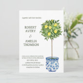 Invitation Mariage de citron rustique méditerranéen (Debout devant)